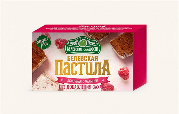 №2 Пастила  200г диетическая с МАЛИНОЙ, НОВЫЙ ФОРМАТ (4*50г)   в Саранске
